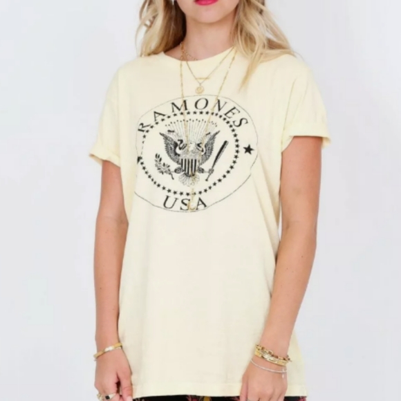 Daydreamer Revolve Yellow Ramones XS Top New - Picture 3 of 10